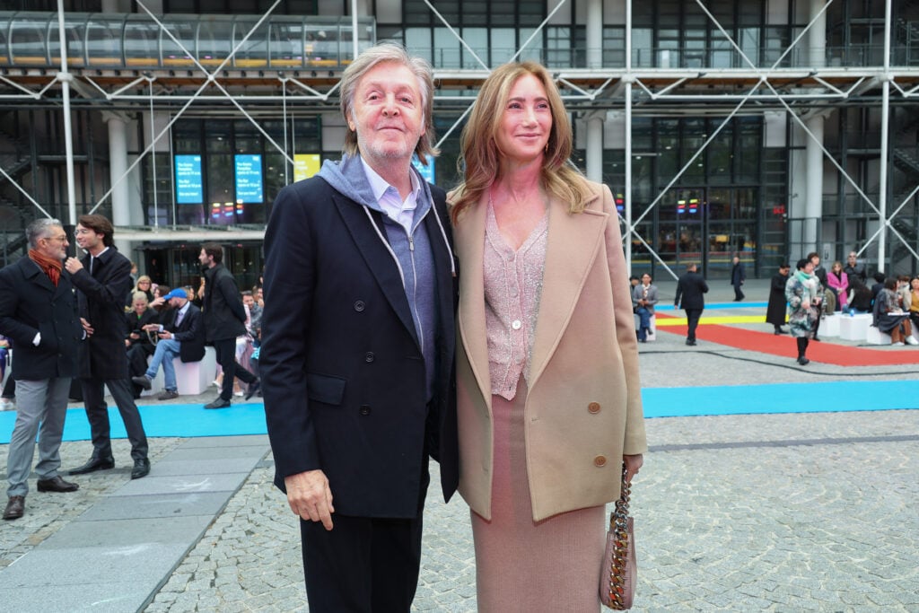Paul McCartney and Nancy Shevell attend the Stella McCartney Womenswear Spring/Summer 2023 show as part of Paris Fashion Week  on October 03, 2022 in Paris, France.